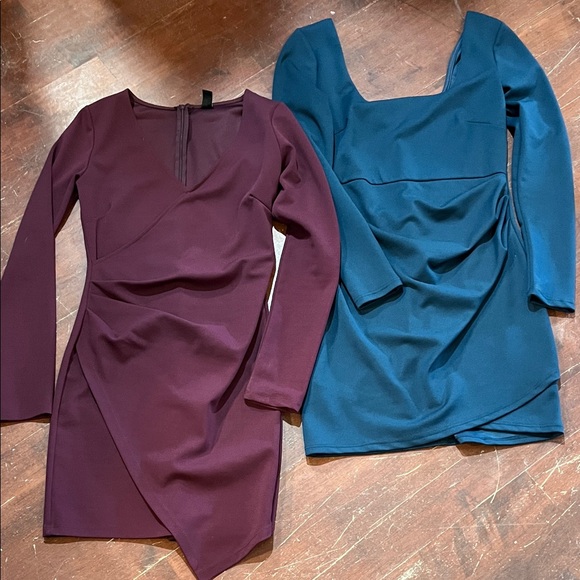 Windsor Dresses & Skirts - 🌻3/$15🌻 Windsor Long Sleeve Dresses in Burgundy and Teal bundle